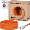 Cat7 Verlegekabel Netzwerkkabel 🔸GHMT Zertifiziert🔸 LAN S/FTP Daten Orange 50m