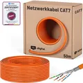 HB-DIGITAL CAT 7 Verlegekabel 50 m S/FTP AWG23 LSZH Orange