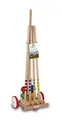 GICO Qualitäts Krocketwagen/Krocket/Croquet für 4 Spieler aus Holz im Transportwagen - Spiel gut (Auszeichnung) - Qualitätsware aus Massivholz für die ganze Familie -Made in EU-3110