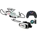 Jamara RC-Quadrocopter Angle 120 VR Wide Angle Drone Altitude HD FPV Wifi, mit LED-Licht weiß