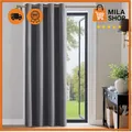 Blickdicht Vorhang Grau 210x132cm Thermovorhang Hitzeschutz Verdunkelung Ösen