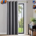 Verdunkelungsvorhang Grau Blickdicht H 210 x B 132 cm Thermovorhang für Tür