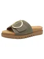 Tamaris Damen Wide Fit Pantoletten flach mit Klettverschluss und Schnalle, grün (sage), 41 EU