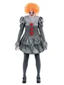 Smiffys IT Chapter 2, Pennywise-Kostüm, Kleid mit Rüschen am Hals und Strumpfhosen