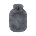 Fashy Wärmflasche mit Flauschbezug Fellimitat extra soft 2,0 Liter grau