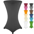 Gräfenstayn® Stretch Stehtischhusse Diana mit Öko-Tex Siegel, Verstärkung im Fußbereich, 40°C Maschinenwäsche in vielen Farben und Größen Ø60-65cm / Ø70-75cm / Ø80-85cm (Schwarz, 70-120)
