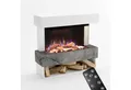 GLOW FIRE Elektrokamin PR5 E-Motion 3D, Elektrischer Kamin mit 3D Feuer mit Heizung, täuschend echte Flamme mit Heizung, 3 Dekorationen