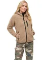 Brandit TEDDYFLEECE JACKE MIT KAPUZE DAMEN WINTERJACKE JAGD OUTDOOR FLEECEJACKE, Größe:XL, Farbe:Coyote