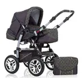 dein_babyladen Kombi-Kinderwagen Flash 2 in 1 inkl. Sportsitz und umfangreichem Zubehör in Anthrazite-Grün-Dekor