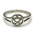 Drachensilber Pentagramm Ring Silberring 925 Silber Schmuck Damen Kinder Hexenstern Drudenfuß Wicca Schmuck Fingerring Sterlingsilber