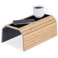 Relaxdays Sofatablett Bambus natur Hellbraun,Schwarz,Grau