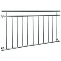 ECD Germany Brüstungsgeländer Französischer Balkon aus Edelstahl Balkongeländer Balkongitter, 156 cm Länge, 90 cm Höhe, Fenstergitter mit 11 Füllstäben Stabgeländer Geländer glänzend silberfarben 156 cm x 90 cm
