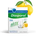 Magnesium-Diasporal 250 aktiv - 250 mg Magnesium Brausetabletten - Erfrischender Zitronengeschmack - Schnell löslich - Bei erhöhtem Flüssigkeitsbedarf - Zuckerfrei, vegan und glutenfrei - 20 Stück