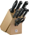 ZWILLING Twin Gourmet Messerblock, 9-teilig, Holzblock, Messerset, Wetzstab, Schere, rostfreier Spezialstahl, Schwarz