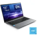 CSL R'Evolve C15 v4 Windows 11 Notebook (39,6 cm/15,6 Zoll, Intel N-Reihe N100, UHD Graphics, 1000 GB SSD) silberfarben 1000 GB | 16 GB RAM