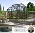 SET Vitavia Gewächshaus Jupiter 6700 ESG Glas 257x258 schwarz + Fundamentsrahmen