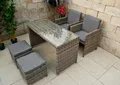 Ragnarök Möbel-Design Garten-Essgruppe HEIMDALL Esstisch Set 2+2, (Set, Polyrattan, Alu), 10 Jahre Garantie auf UV Beständigkeit des Polyrattan, Würfelsystem