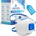 VEVOX® FFP2 Maske mit Ventil – 5er, 10er oder 20er Set – Staubmaske – Atemschutzmaske – Staubschutzmaske – Feinstaubmaske – Atemschutz