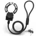 FISCHER Fahrrad Handschellenschloss 110 cm, 8mm Stahl, für Fahrrad, E-Bike, E-Scooter mit Halterung, Kabelschloss mit Schelle, robustes Spiralschloss