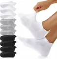 10 Paar Sneaker Socken Herren Damen, Atmungsaktive Baumwolle Socken, Kurz