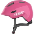 ABUS Kinderhelm Smiley 3.0 - Fahrradhelm mit tiefer Passform, kindergerechten Designs & Platz für einen Zopf - für Mädchen und Jungs - Pink Glä... - Rosa