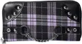 Banned Alternative Geldbörse Tartan Handcuff Geldbeutel Lila Kariert Punk Nieten