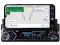 Trevi SCD 5753 DAB, Kabelloses Autoradio, mit DAB, DAB+ und UKW-Radiofunktion, 160W, Wireless Verbindung, USB, Micro SD, AUX-IN, Inklusive DAB-Antenne, Frontplatte für Smartphone-Halterung