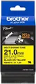 Brother Original Pro Tape HSe-651E Schrumpfschlauch – schwarz auf gelb