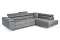 Ecksofa mit Schlaffunktion PASTI L-Form, Sofa Couch mit Bettkasten, Eckcouch, Schlafsofa, Couch mit Schlaffunktion Hellgrau Ottomane Rechts