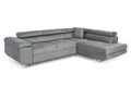 COMFORTINO FURNITURE Ecksofa mit Schlaffunktion PASTI L-Form, Sofa Couch mit Bettkasten, 3-Sitzer Eckcouch, Schlafsofa für Wohnzimmer, Big Sofa Couch mit Schlaffunktion (Hellgrau, Ottomane Rechts)