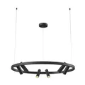 LED Pendelleuchte Esstisch Aluminium Schwarz Ø120 cm 3000 K Hängelampe flexibel