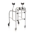 Moretti Abnehmbare Achselstütze aus Stahl - Rollator für Senioren/Elderly - Silber - Modern - 113-150 cm höhenverstellbar, 31-64.5 cm Breite, 130 kg Tragkraft