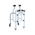 Mopedia Faltbarer Rollator für Senioren mit Achseln Clik RP755F und Bremsen Grau