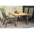 HARTMAN Alice/South Wales Garten-Essgruppe, xerix/natur, Alu/Teak/2x2 Textilen, 150/210x90 cm, 4 Klappstühle