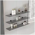 HOOZ Wandregal Glas Wandregal Grauglas - 30 - 100 cm grau 60 cm