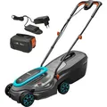 Gardena Rasenmäher PowerMax 32/18V P4A Set, Akku, 18V / 4Ah, mit Akku und Ladegerät, Fangkorb 30 Liter