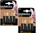 2x2er Blister-9V E-Block Batterie von DURACELL Plus Power MN1604-6LR61