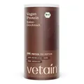 VETAIN Veganes Proteinpulver Schoko - 20g Eiweiß - 600g - Ohne Süßungsmittel - Bio Protein Pulver - 5 Proteinquellen fermentiert Erbsen & Reis - Vollständiges EAA & BCAA - Laborgeprüft