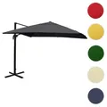 Gastronomie-Ampelschirm HWC-A96, Sonnenschirm, 3x4m (Ø5m) Polyester/Alu 26kg ~ anthrazit ohne Ständer, drehbar