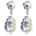 Jugendstil Ohrringe Silber mit Markenkristallen NOBEL SCHMUCK