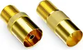 deleyCON SAT Adapter Set F-Stecker zum Antennenkabel F-Kupplung Koax-Kupplung F-Buchse auf 1x IEC Antennenstecker und 1x IEC Antennenbuchse