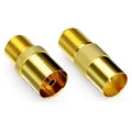 2x SAT TV Kabel Adapter F-Stecker Koaxialkabel IEC Antennenkabel TV Antennendose