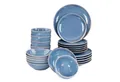 Levandeo® Tafelservice, 24tlg. Geschirrset 6 Personen Steingut Blau Kombi-Tafelservice