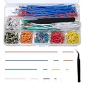 840 Stück Breadboard Jumper Wire Set,14 Längen Flexible Breadboard Steckbrücken von 2-125 mm, U-Form Breadboard Jumper Set mit Pinzette, für Steckplatine Prototyping