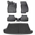 ELMASLINE 3D Gummimatten & Kofferraumwanne Set für VW T-ROC 2017-2025 oberer Ladeboden | Antirutsch mit hohem 5cm Rand | Passt Nicht in Cabrio!!