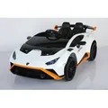 ES-Toys Elektro-Kinderauto Kinder Elektroauto Lamborghini, Belastbarkeit 35 kg, Huracan STO Drift Fernbedienung MP3 USB weiß