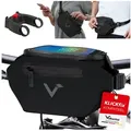 Valkental Lenkertasche Fahrradtasche vorne für Lenker, wasserdicht & reflektierend, 5 L schwarz Mit Adapter