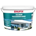 BAUFIX Silikon Fassadenfarbe weiss, matt, 10 Liter, Außenwand Farbe, selbstreinigend mit Lotuseffekt, dauerhaft weiß, mit Anti-Grün Algenschutz