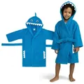 celodoro Kinderbademantel Kinder Bademantel mit Kapuze & Motiv für Mädchen & Jungen blau 86-92