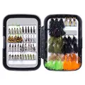Bassdash Fliegenfischen Fliegen Set Forellenbarschangeln mit Fliegenbox, 36/64/72/76/80 / 96Stk. Mit Trockenfliegen/Nassfliegen, Nymphen, Streamers, Popper